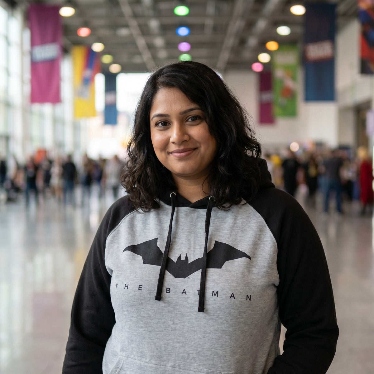 Productafbeelding The Batman - Logo Baseball Hoodie grijs-zwart