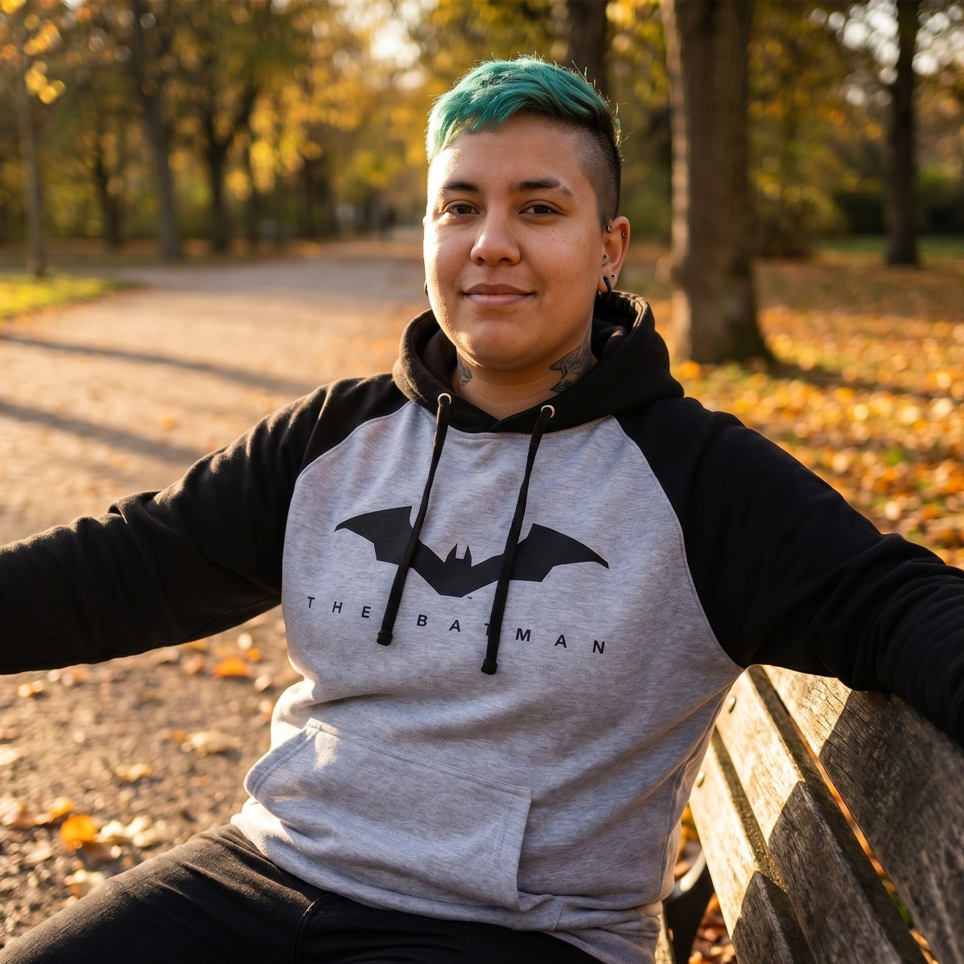 Productafbeelding The Batman - Logo Baseball Hoodie grijs-zwart