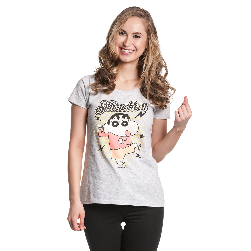 Productafbeelding Shin-Chan - Dans T-shirt Dames Grijs