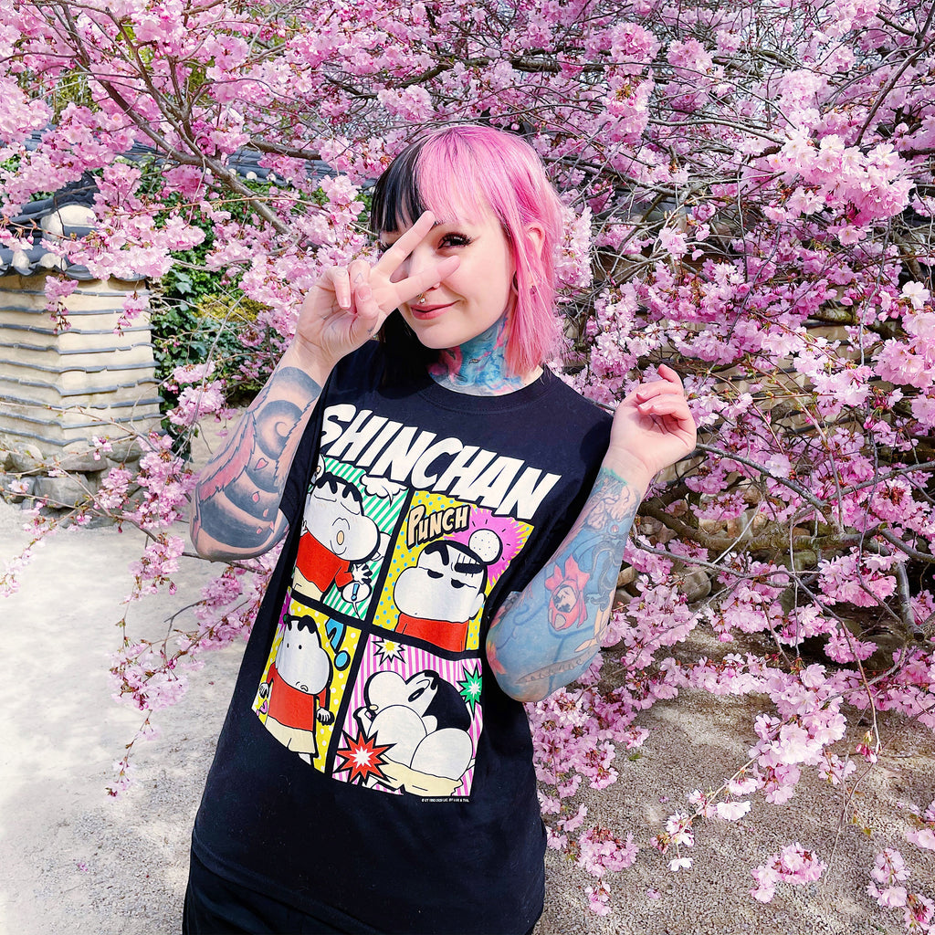 Productafbeelding Shin-Chan - Pop Art T-Shirt zwart