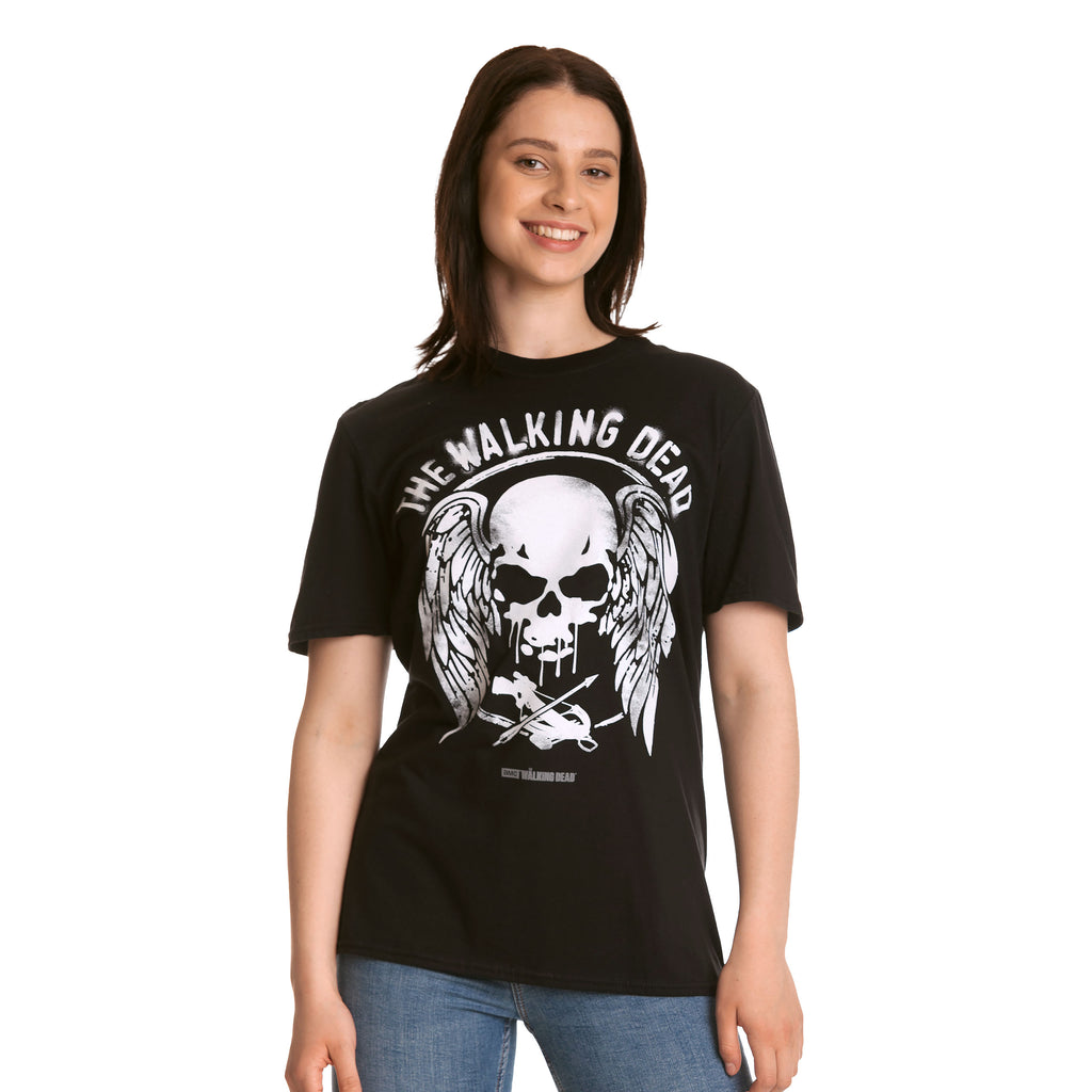Productafbeelding Walking Dead - Wings and Skull T-shirt zwart