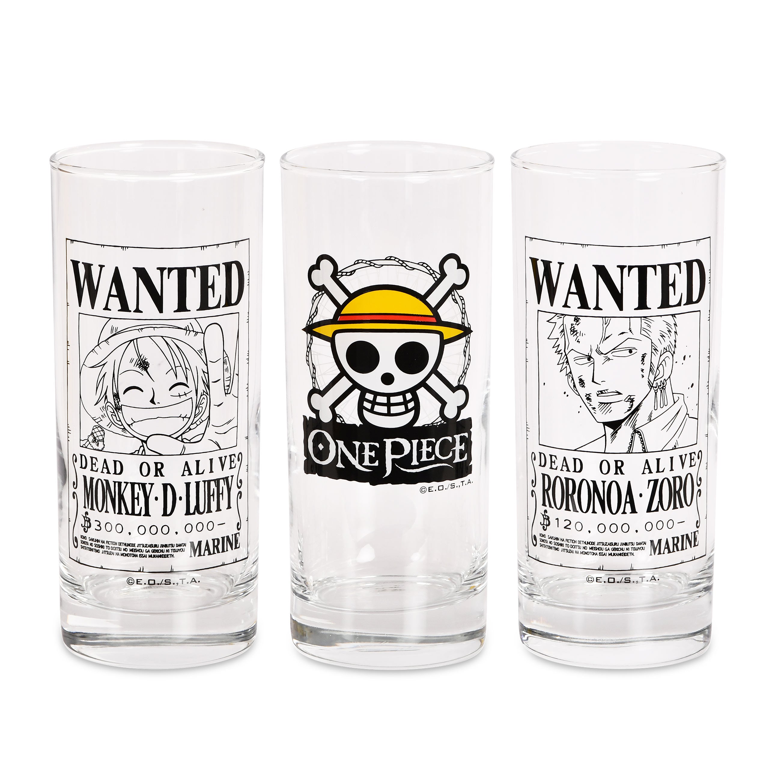 Productafbeelding One Piece - Wanted Glazen set van 3