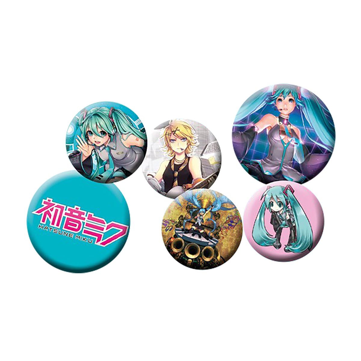 Productafbeelding Hatsune Miku - Personage & Symbool Button Set van 6