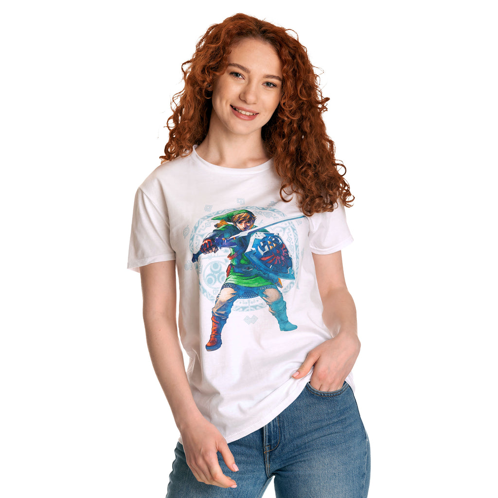 Productafbeelding Zelda - Skyward Sword Pose T-Shirt wit