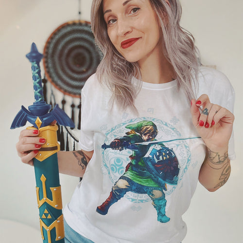 Productafbeelding Zelda - Skyward Sword Pose T-Shirt wit