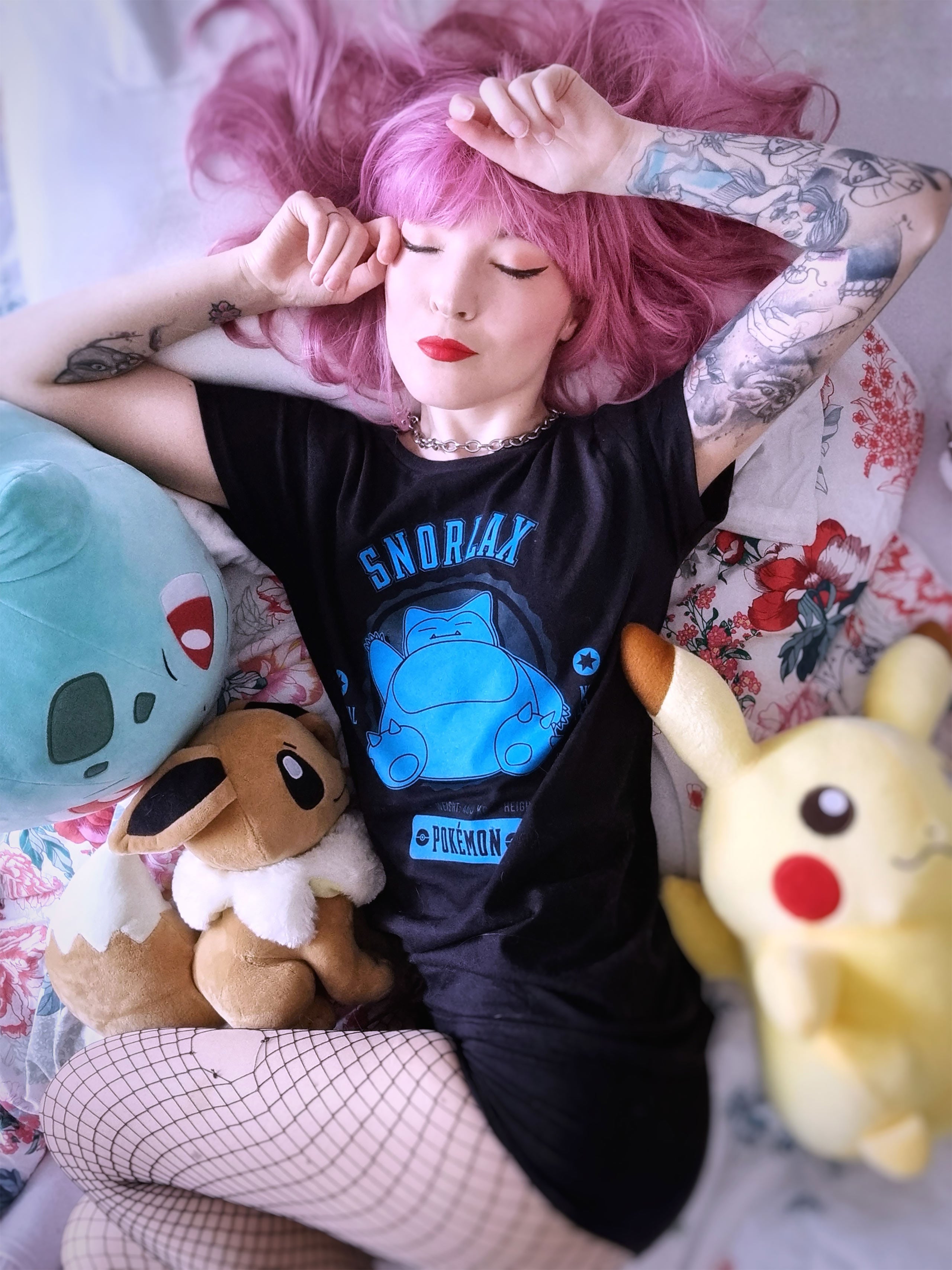 Productafbeelding Pokemon - Snorlax College T-shirt zwart