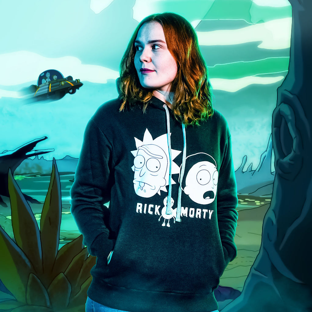 Productafbeelding Rick en Morty - Faces Hoodie zwart