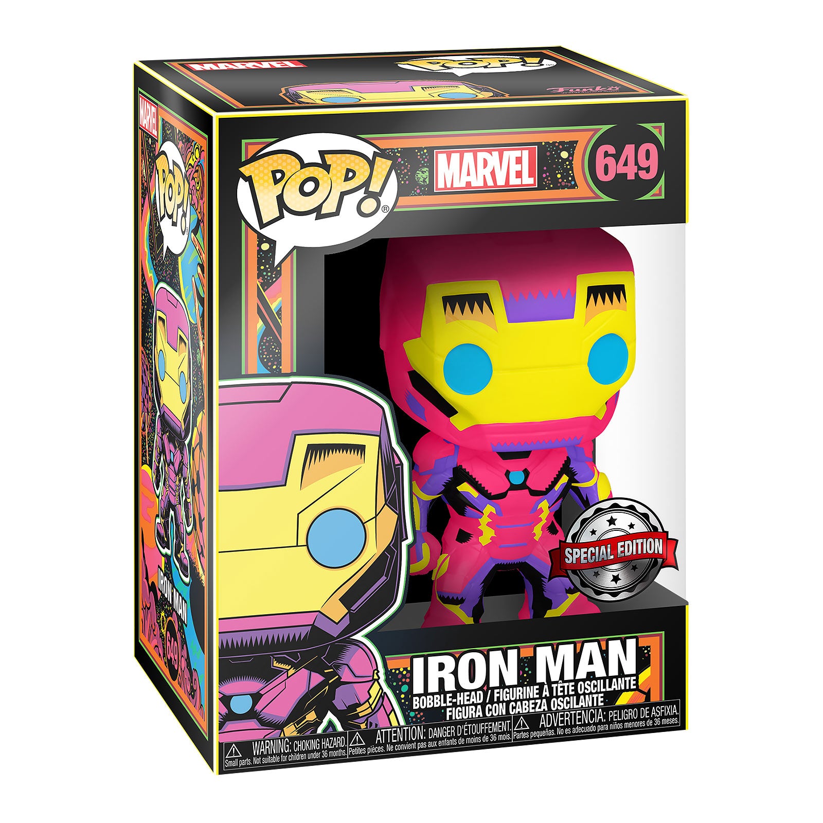 Productafbeelding Iron Man - Funko Pop Black Light Glow Bobblehead Figuur