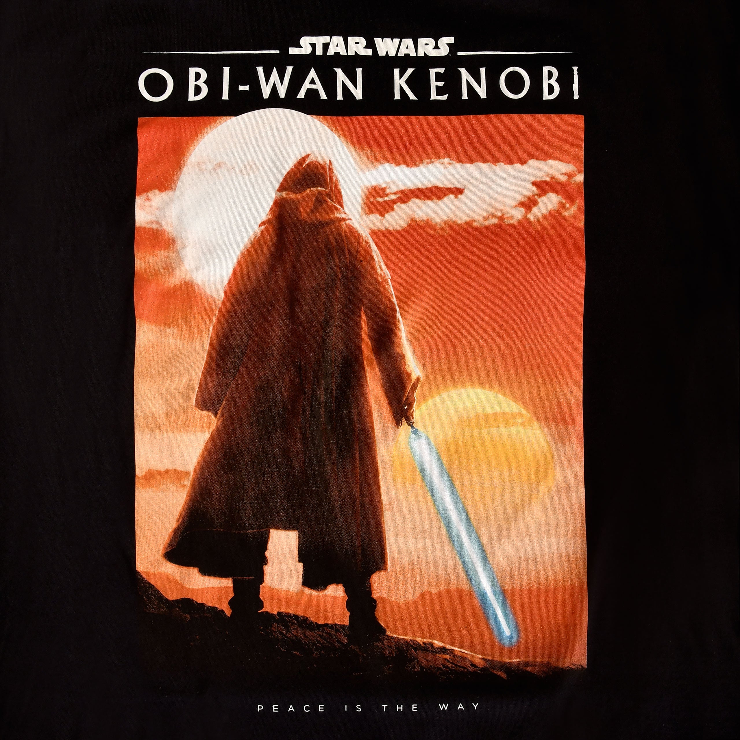 Productafbeelding Star Wars - Obi-Wan Peace Is The Way Poster T-Shirt zwart