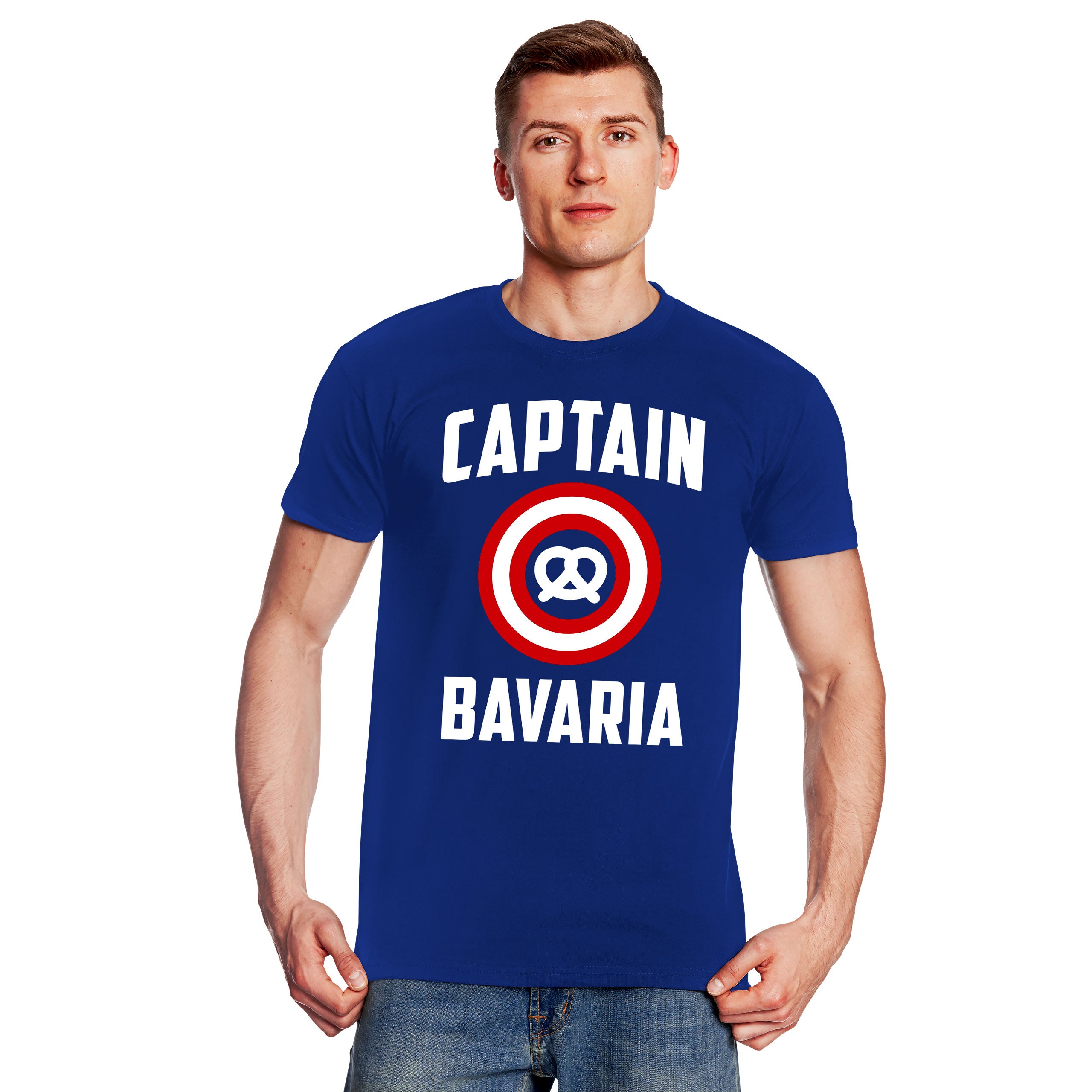 Productafbeelding Captain Bavaria T-shirt voor Captain America fans blauw