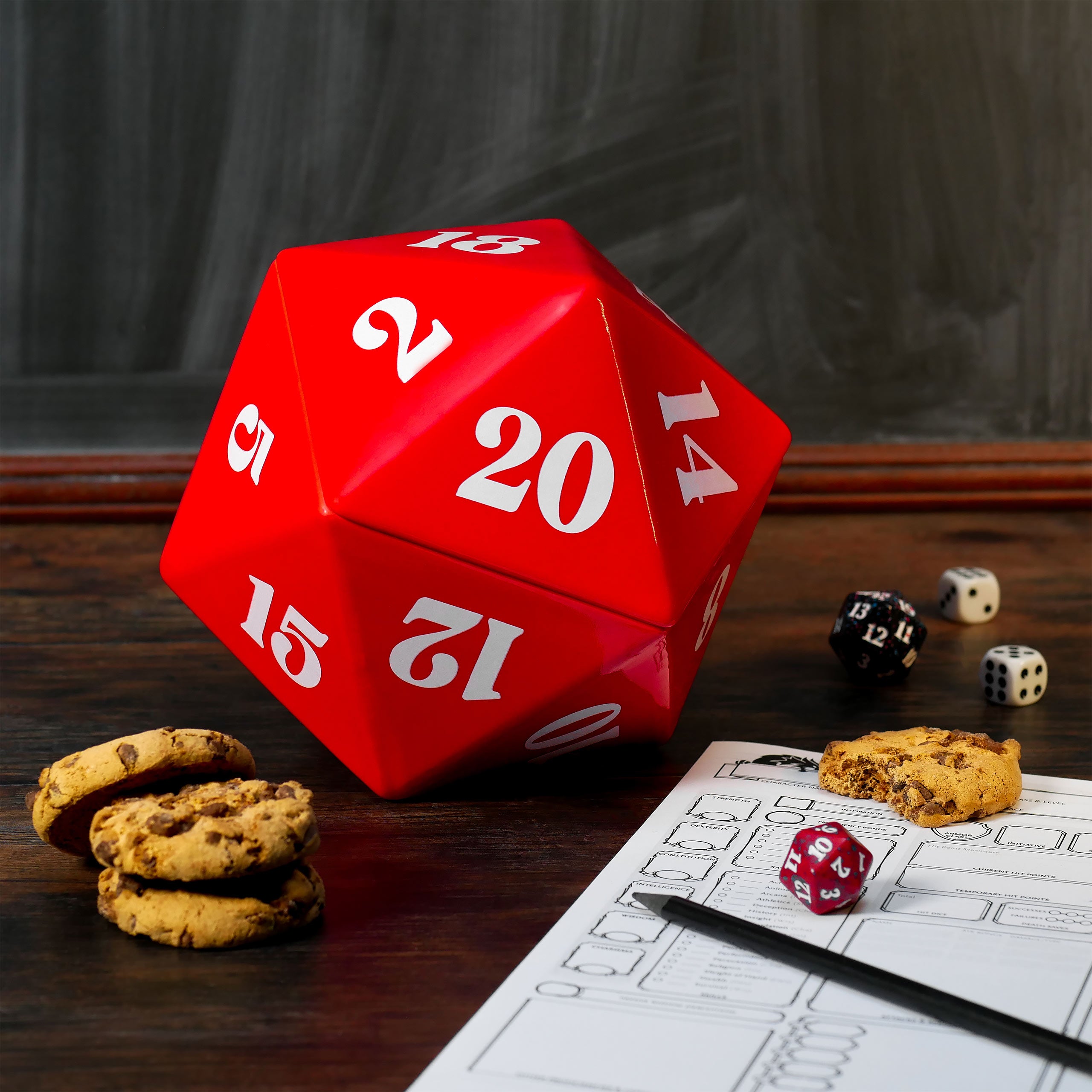 Productafbeelding D20 Dobbelsteen Koekjespot voor Pen & Paper Fans