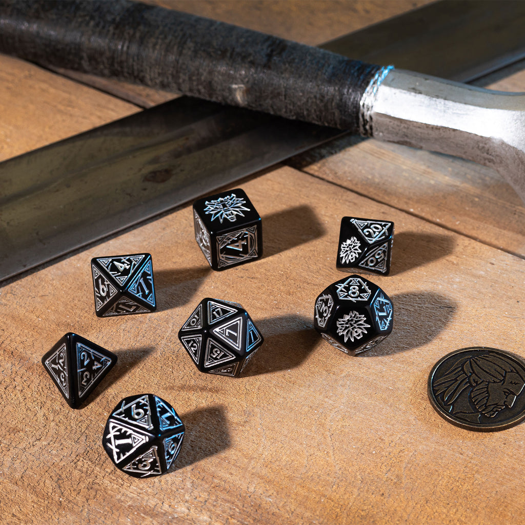 Productafbeelding Witcher - Geralt RPG Dobbelset 7-delig met Wolf Verzamelmunt