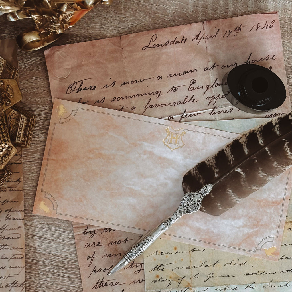 Productafbeelding Harry Potter - Veerpen met Hogwarts briefpapier set
