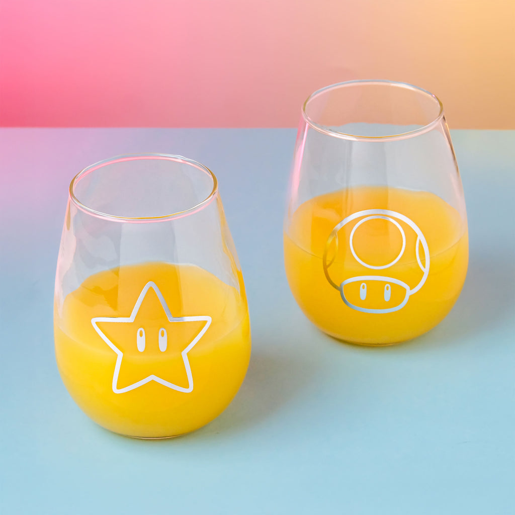 Product image Super Mario - Star & Super Mushroom Glasses 2 Set