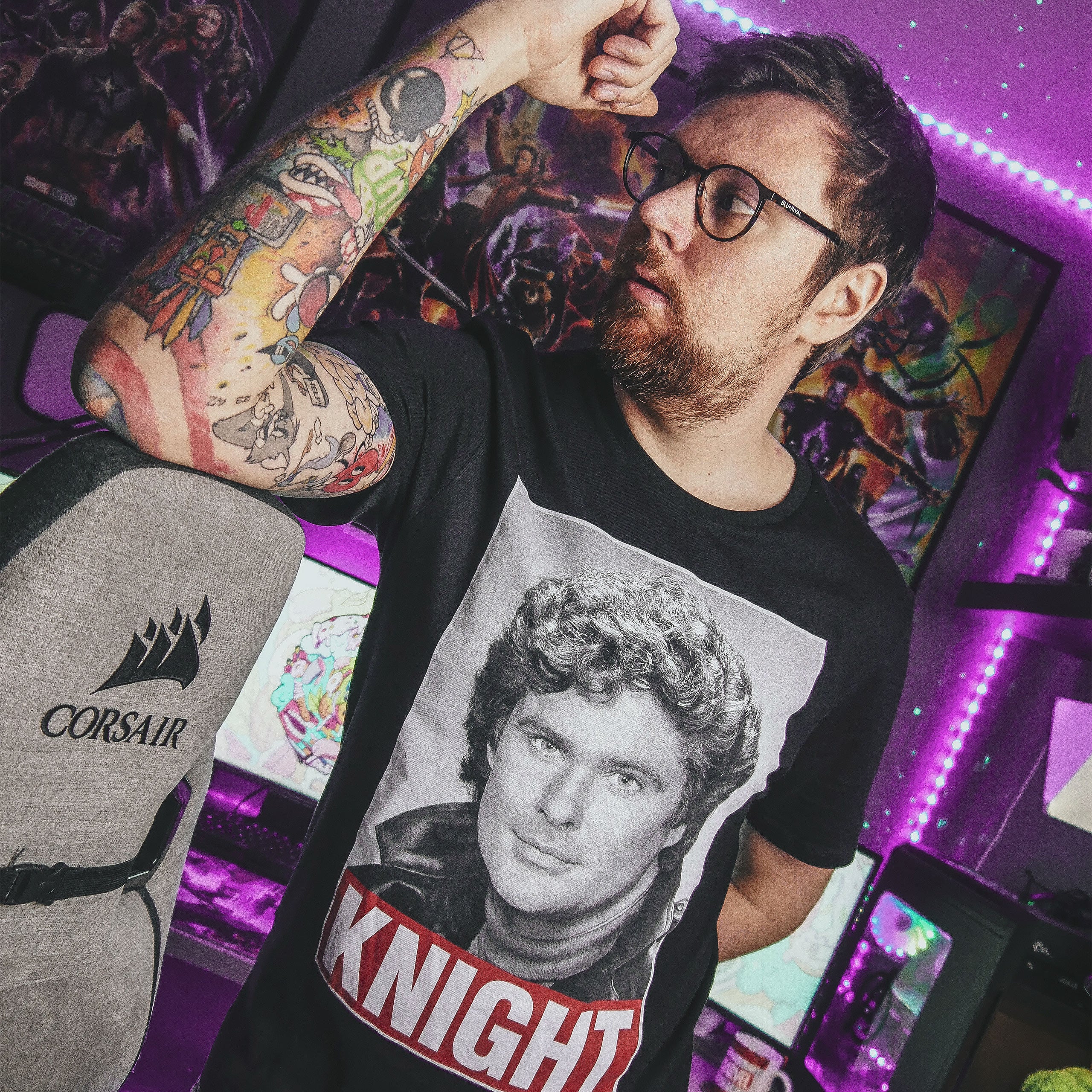 Productafbeelding Knight Rider - Michael Knight T-Shirt zwart