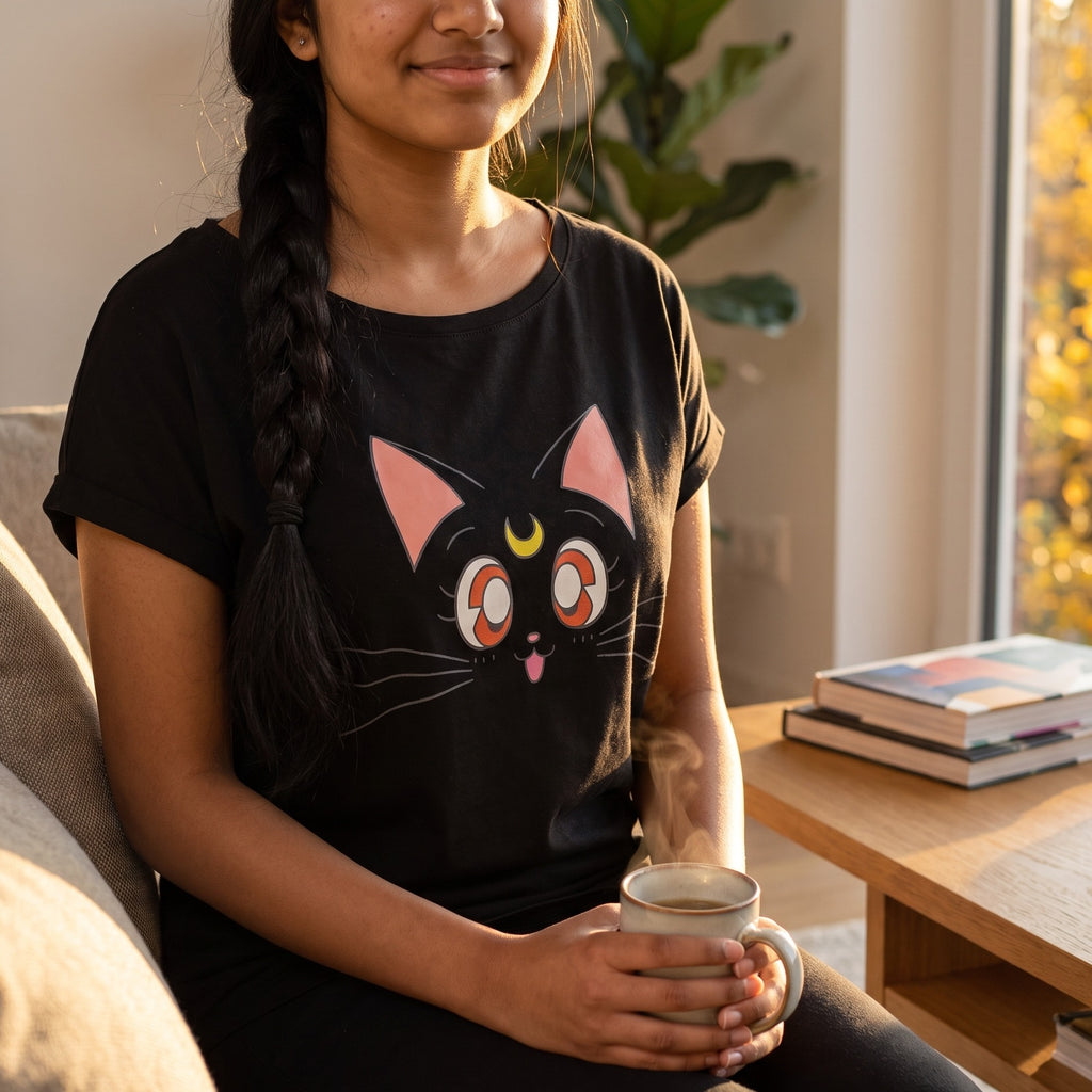 Productafbeelding Sailor Moon - Luna Dames T-Shirt Zwart