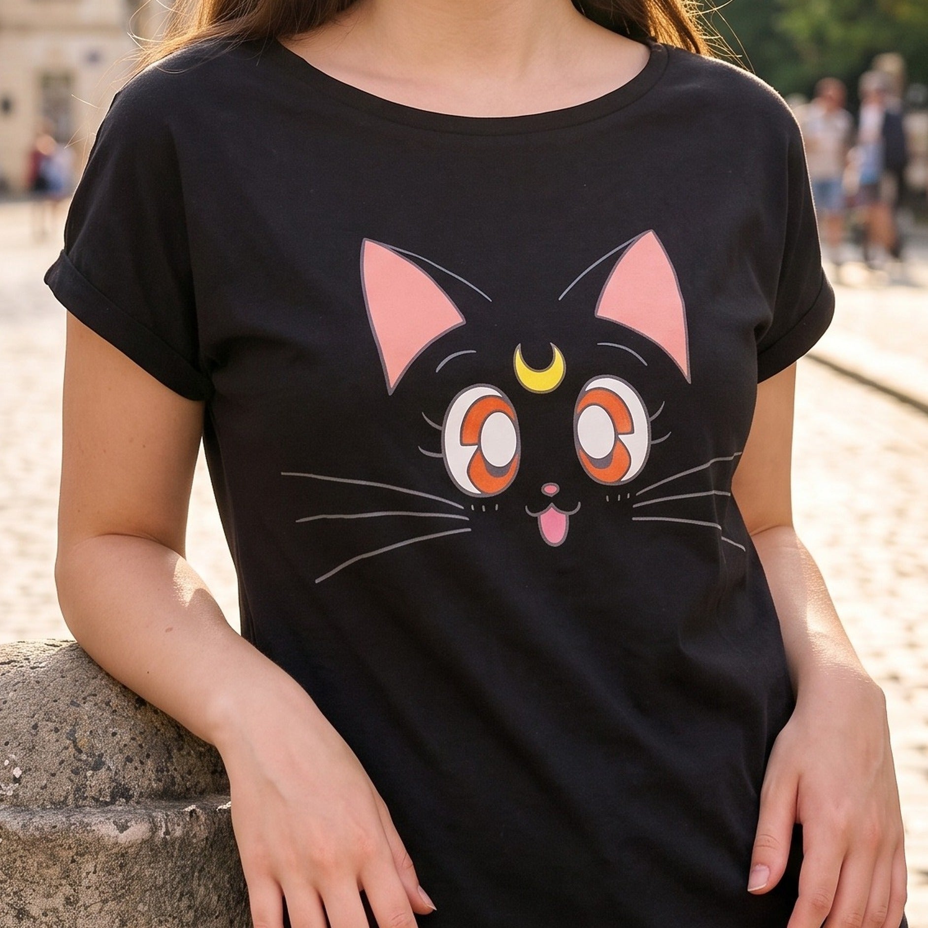 Productafbeelding Sailor Moon - Luna Dames T-Shirt Zwart