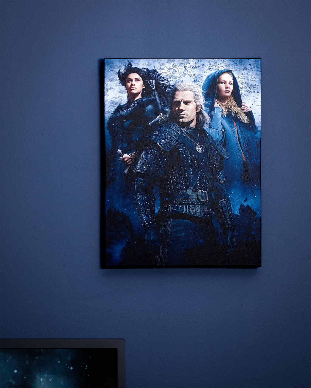 Productafbeelding Witcher - Ciri, Yennefer & Geralt Wandbeeld met licht