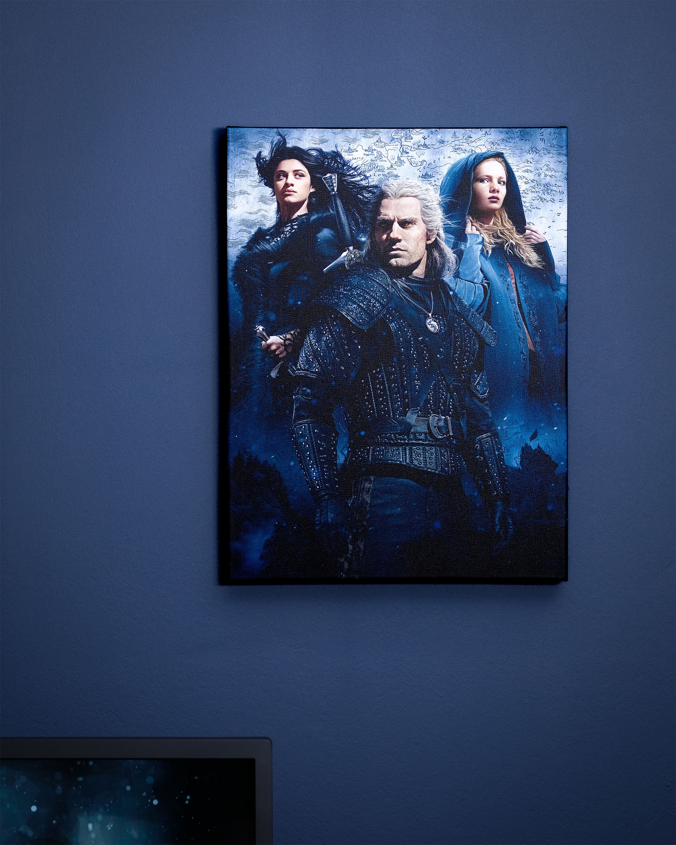 Productafbeelding Witcher - Ciri, Yennefer & Geralt Wandbeeld met licht