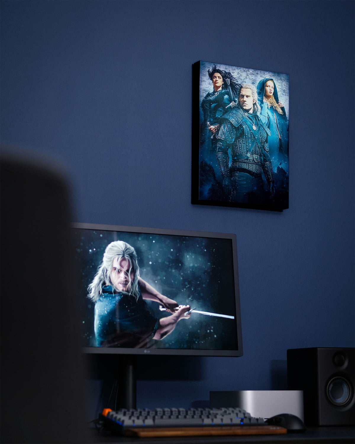 Productafbeelding Witcher - Ciri, Yennefer & Geralt Wandbeeld met licht