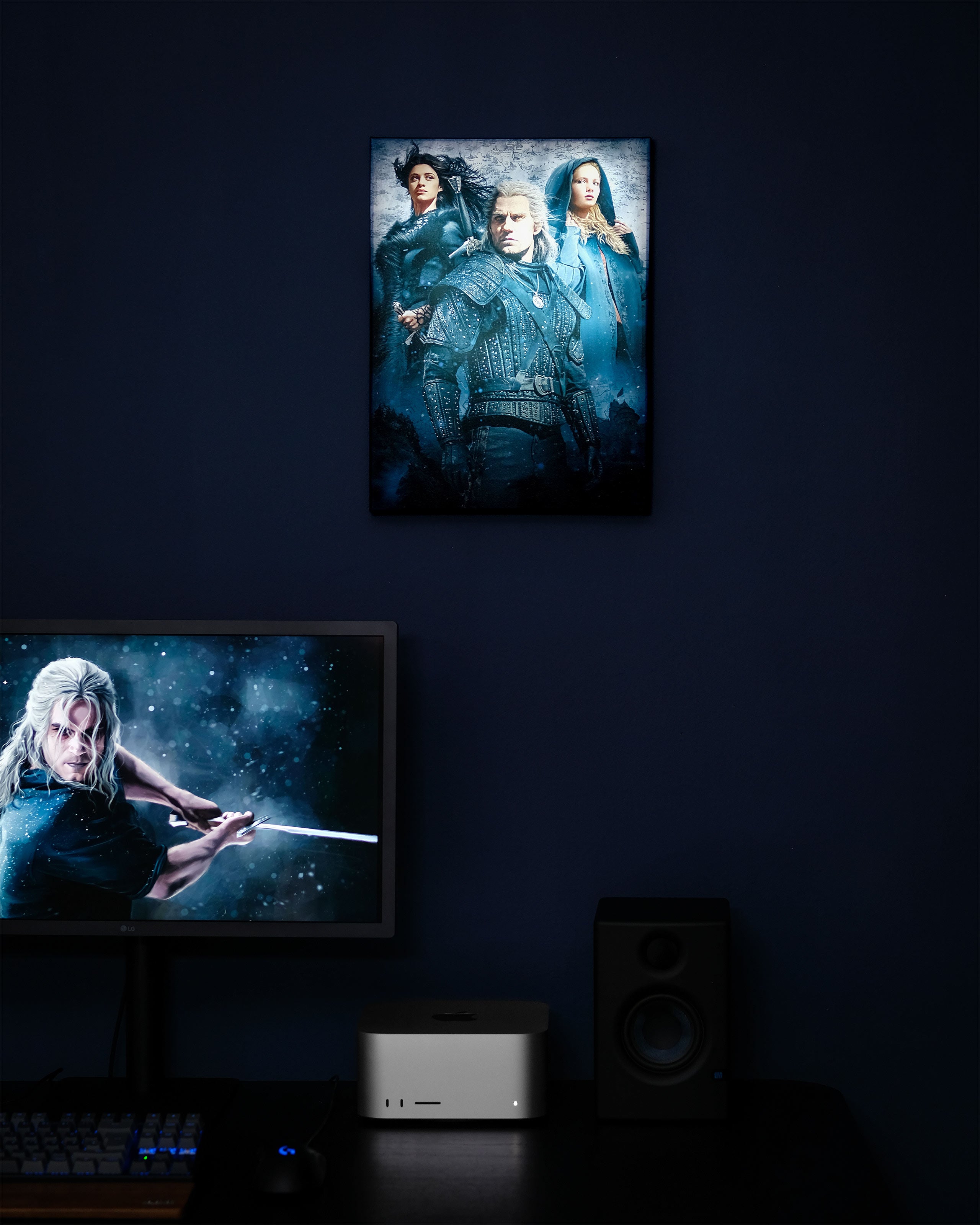 Productafbeelding Witcher - Ciri, Yennefer & Geralt Wandbeeld met licht