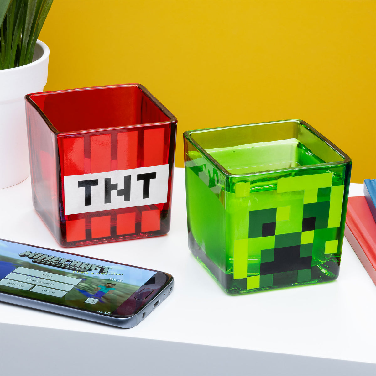 Productafbeelding Minecraft - Creeper en TNT Glazen 2-delige Set