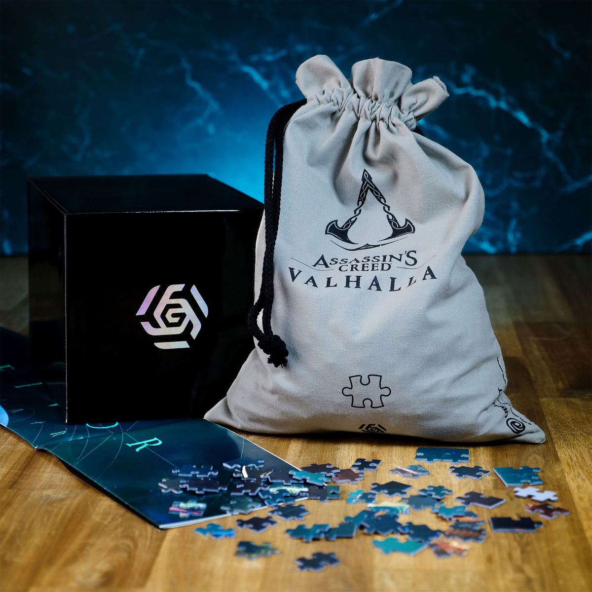 Productafbeelding Assassin's Creed Valhalla - Eivor Puzzel met Logo Stoffen Tas