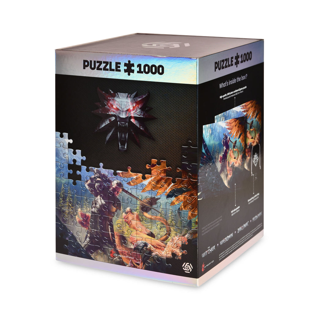 Productafbeelding Witcher - Geralt vs. Griffin Puzzel met Logo Stoffen Tas