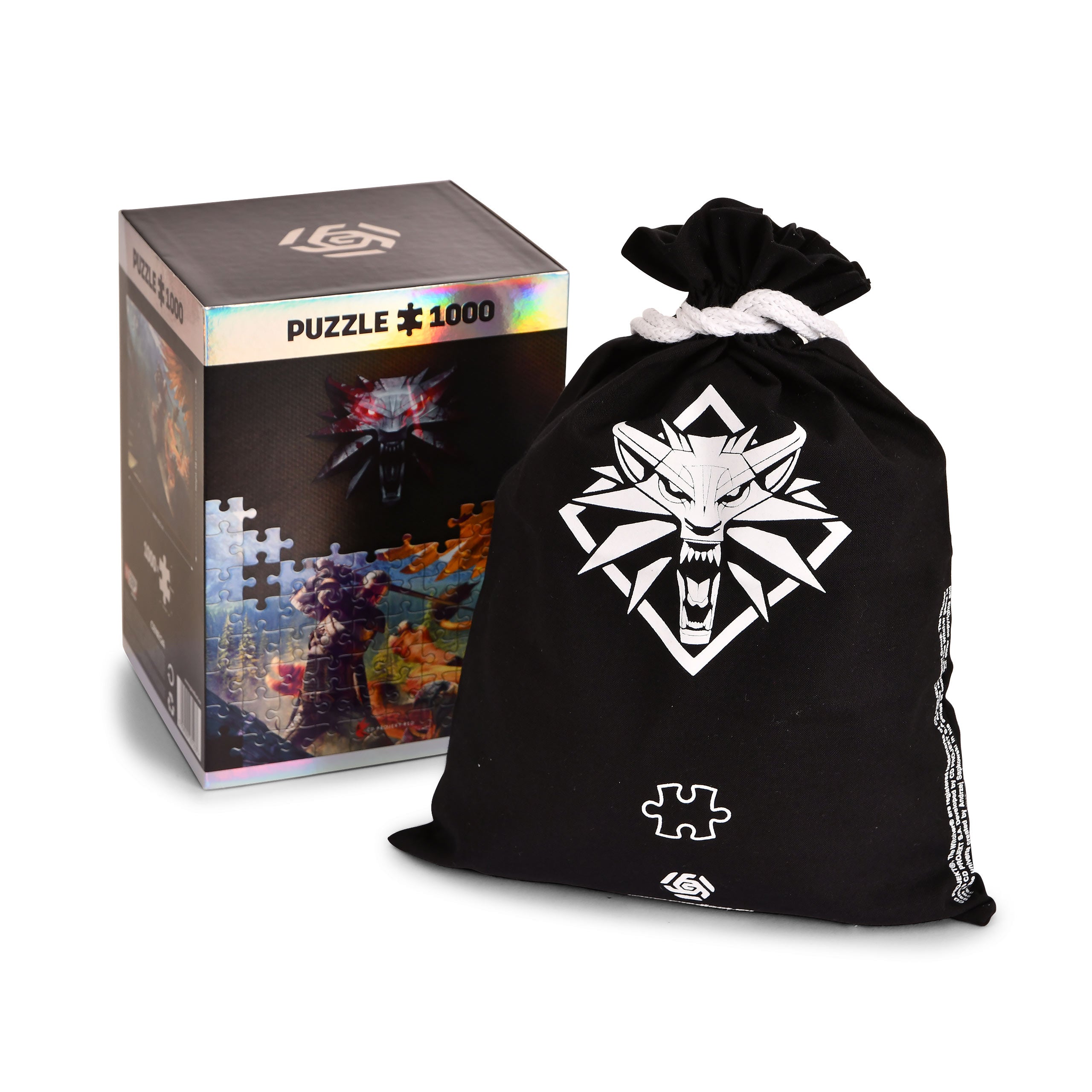 Productafbeelding Witcher - Geralt vs. Griffin Puzzel met Logo Stoffen Tas