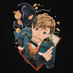 Productafbeelding Newt met Niffler Anime T-shirt zwart - Fantastic Beasts