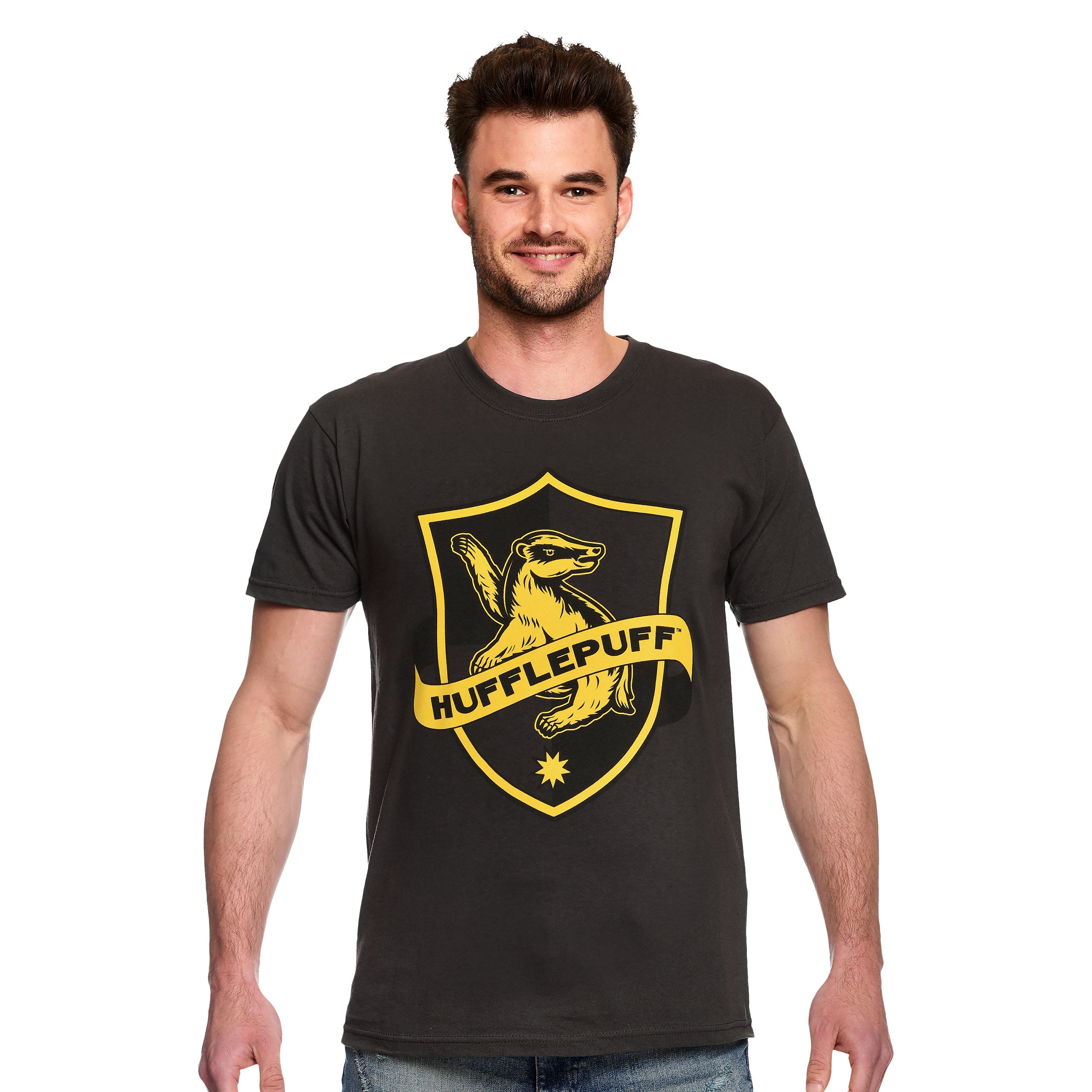 Productafbeelding Hufflepuff Logo T-Shirt Grijs - Harry Potter