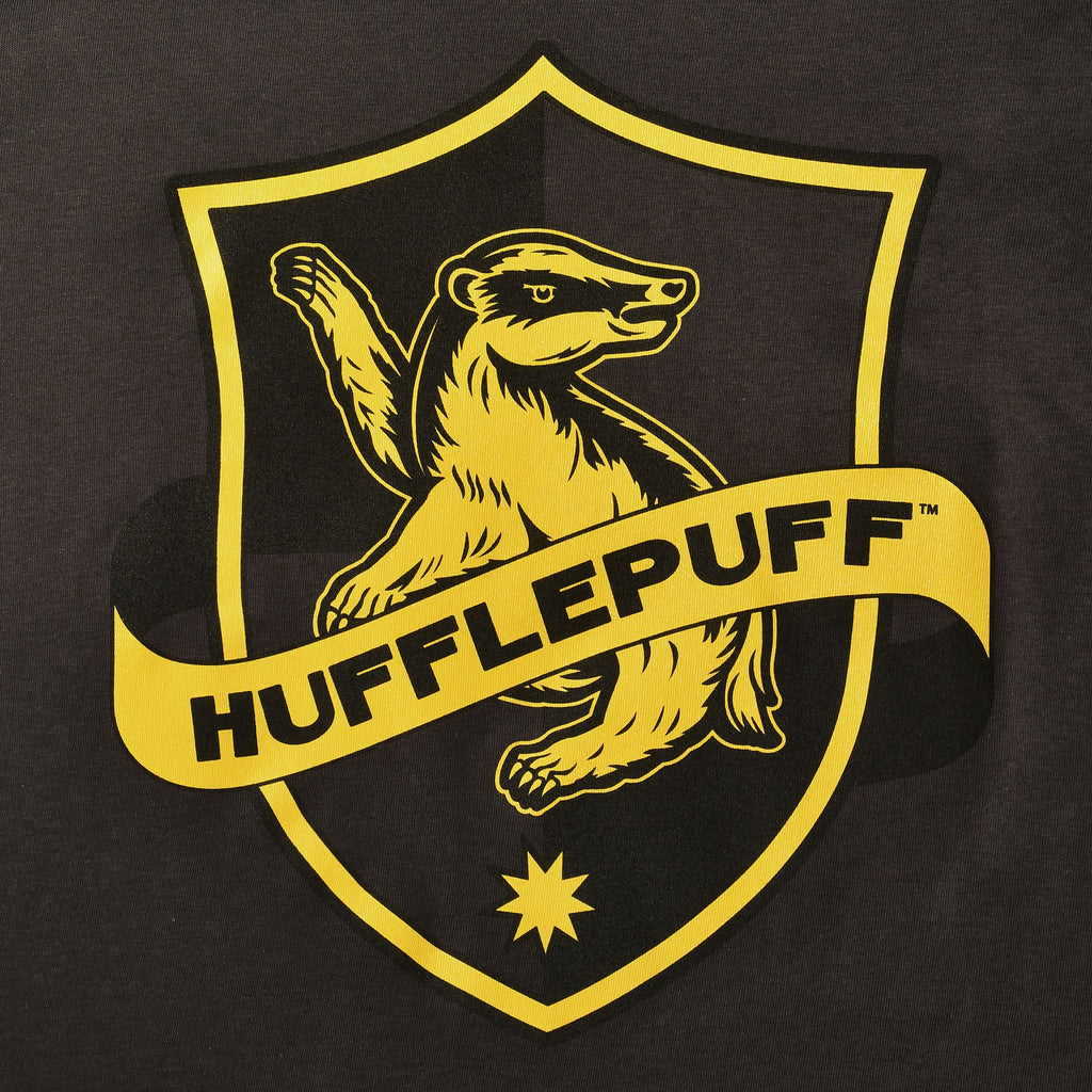 Productafbeelding Hufflepuff Logo T-Shirt Grijs - Harry Potter