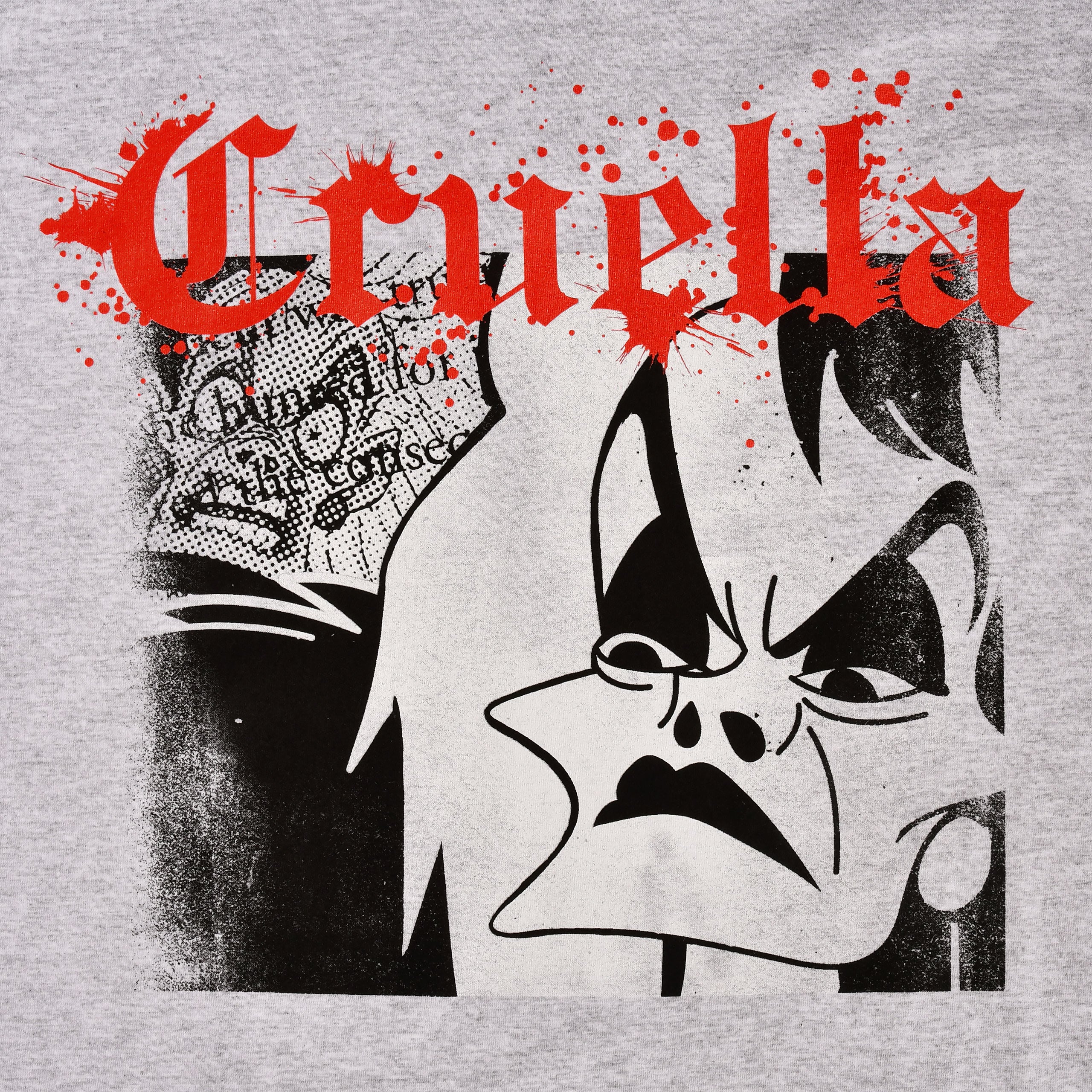 Productafbeelding Disney Villains - Splatter Cruella T-shirt grijs