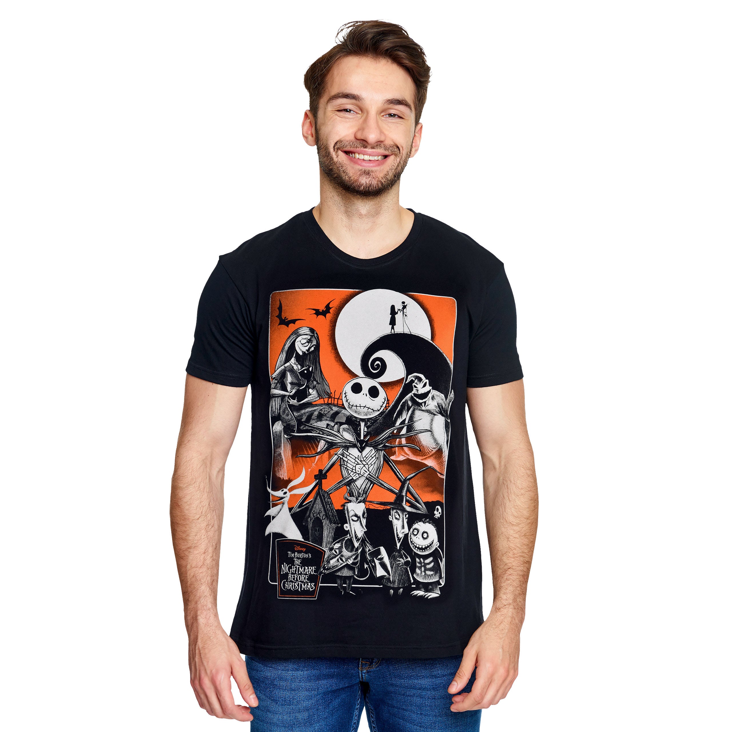 Productafbeelding Nightmare Before Christmas - Oranje Maan T-Shirt zwart