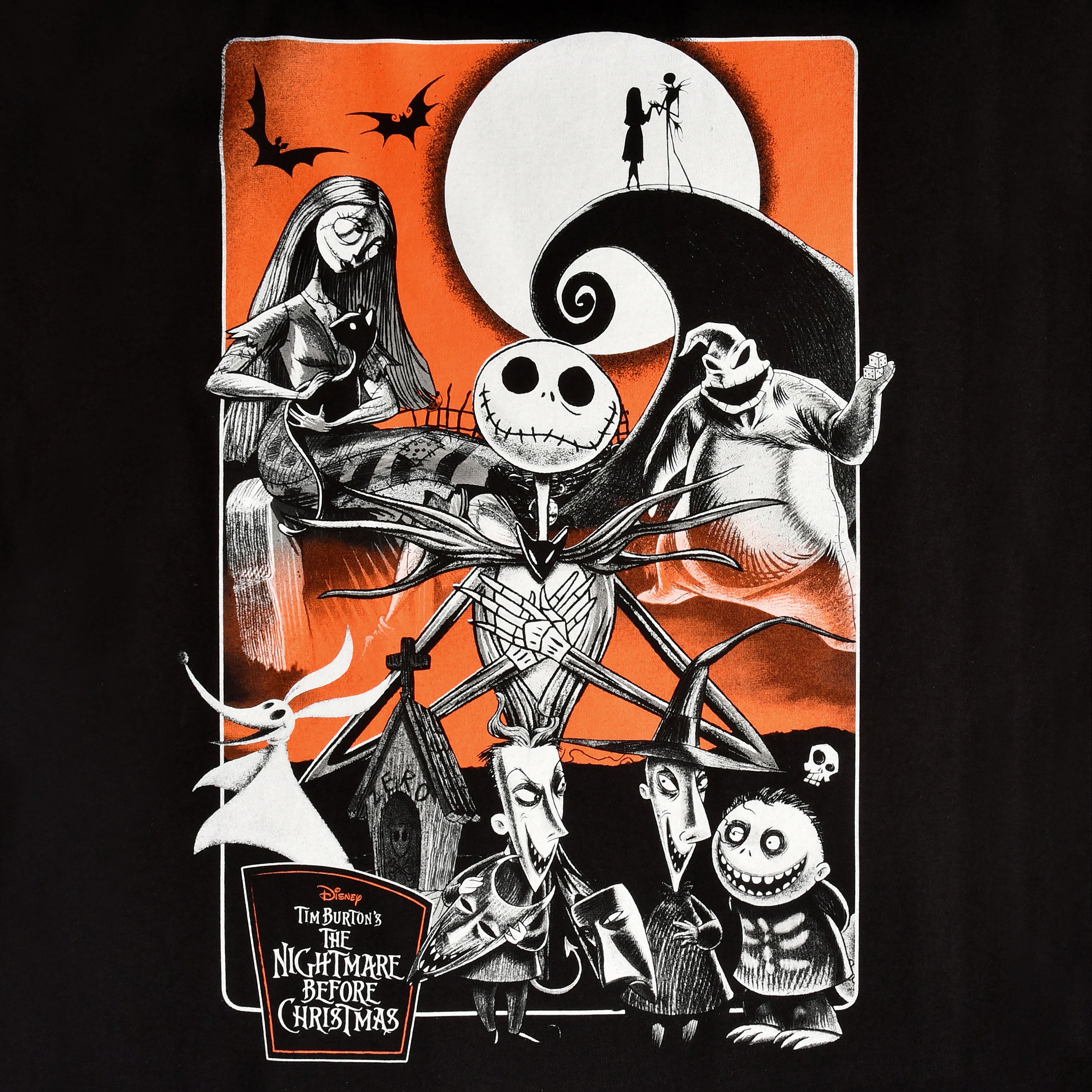 Productafbeelding Nightmare Before Christmas - Oranje Maan T-Shirt zwart