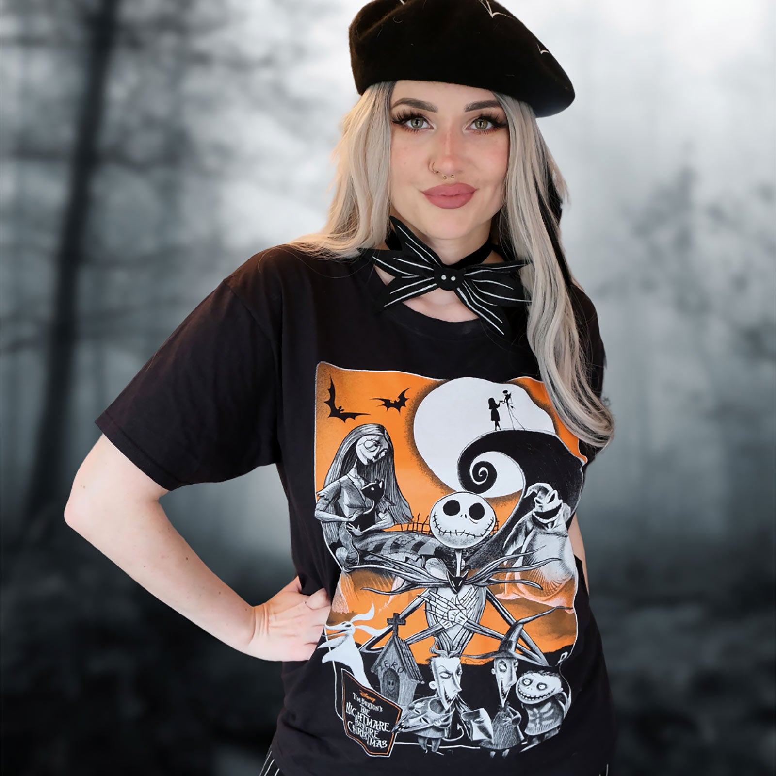 Productafbeelding Nightmare Before Christmas - Oranje Maan T-Shirt zwart