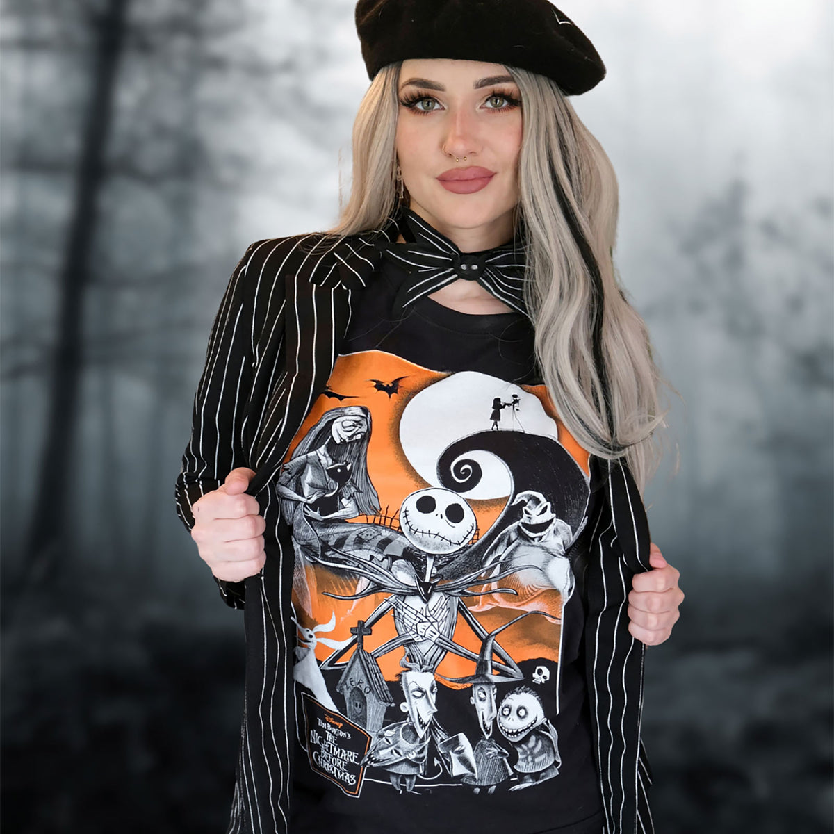 Productafbeelding Nightmare Before Christmas - Oranje Maan T-Shirt zwart
