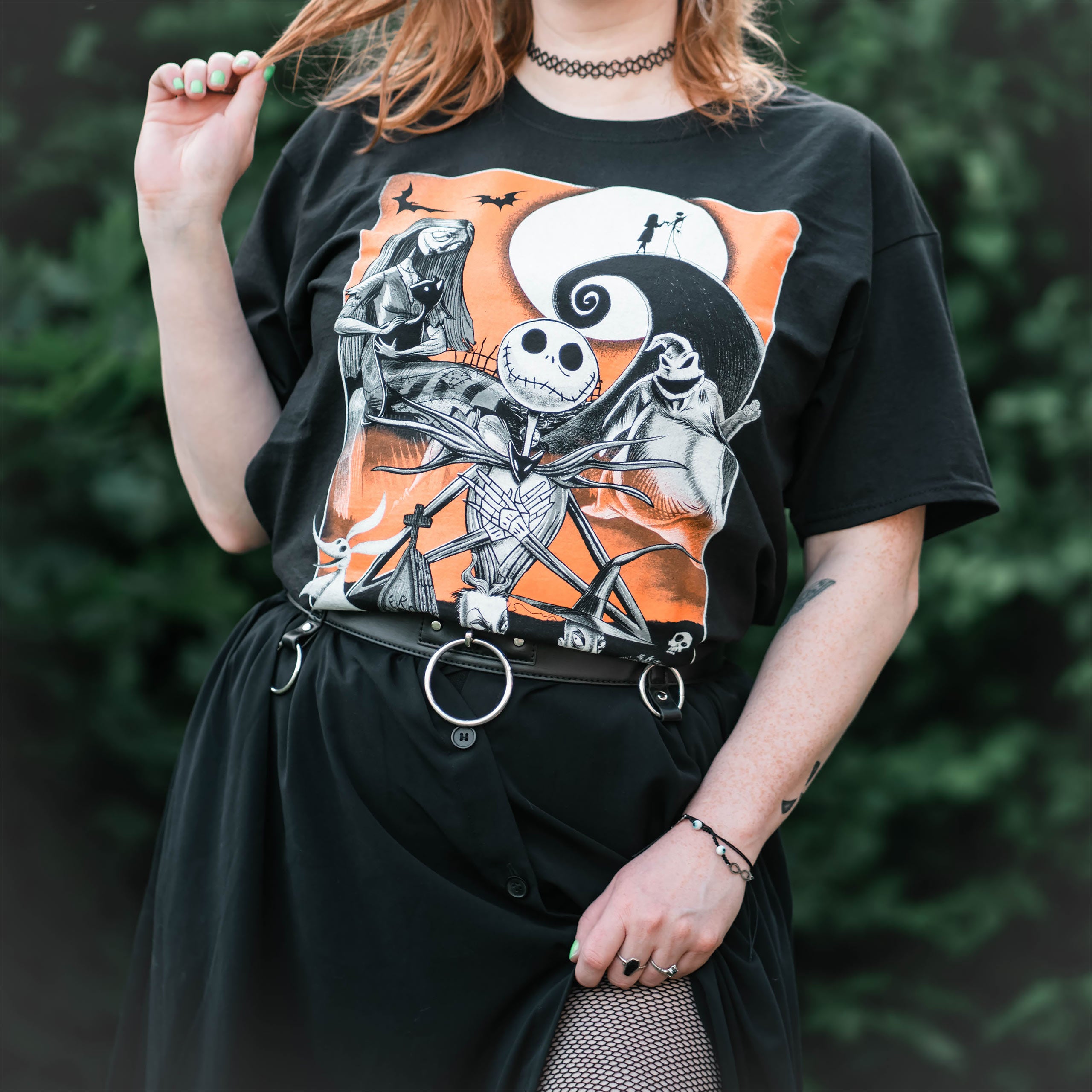 Productafbeelding Nightmare Before Christmas - Oranje Maan T-Shirt zwart