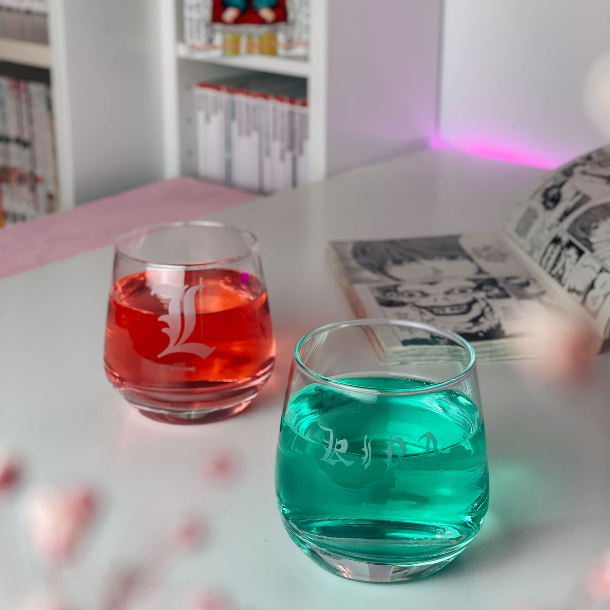 Productafbeelding Death Note - Kira & L Glas Set