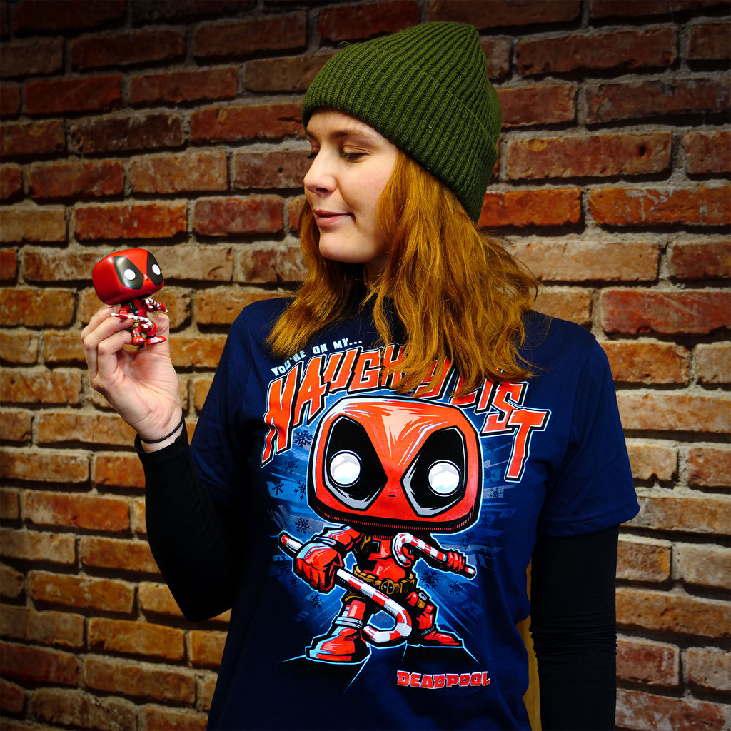 Productafbeelding Deadpool Kerst T-shirt met Funko Pop Figuur