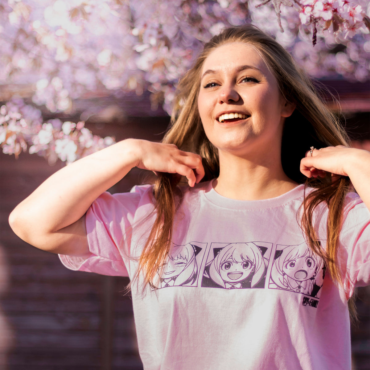 Productafbeelding Spy x Family - Emoties van Anya T-shirt roze