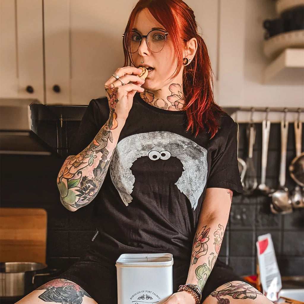 Productafbeelding Sesamstraat - Cookie Monster Moonnight T-shirt zwart