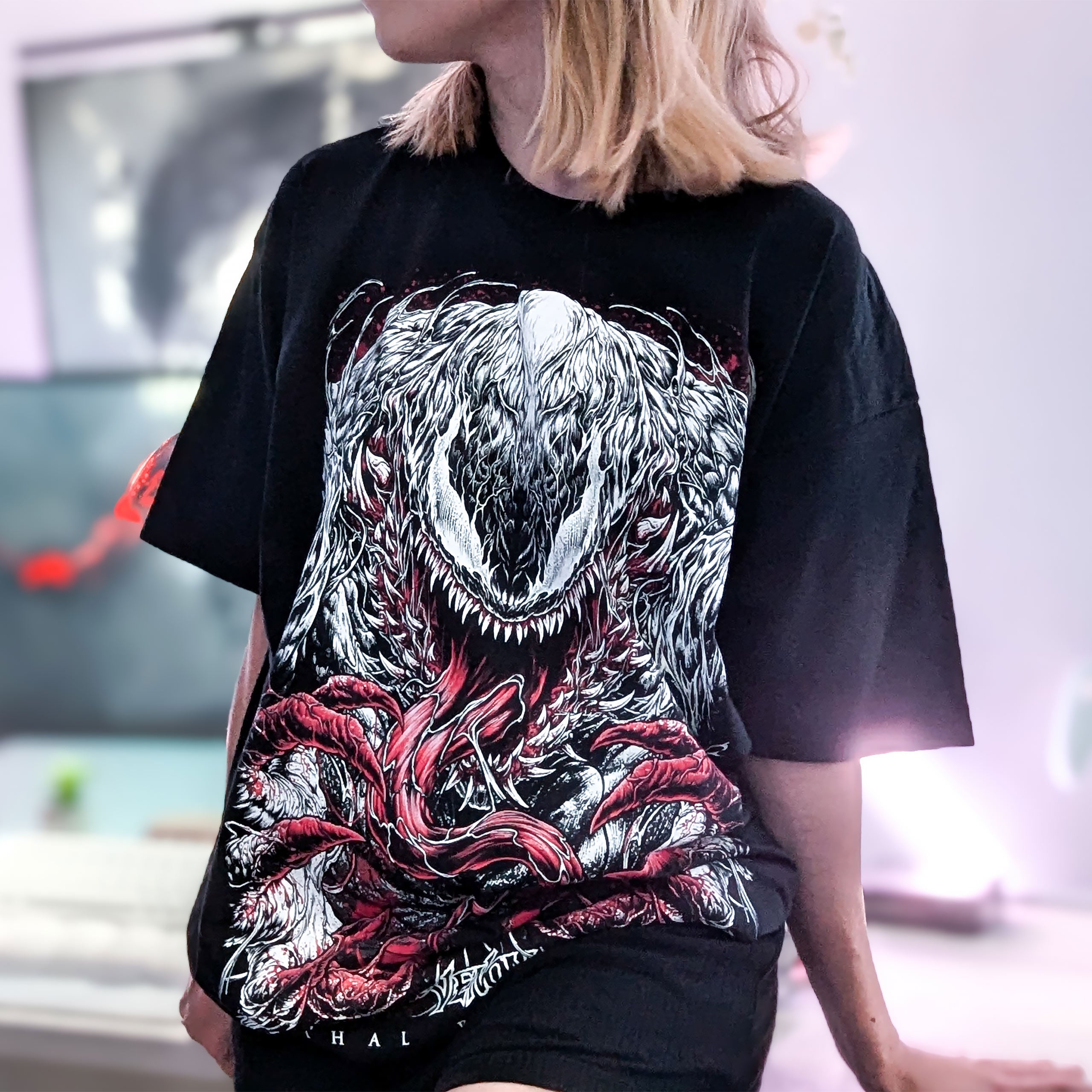 Productafbeelding Venom - Zwart Wit & Bloed T-shirt zwart