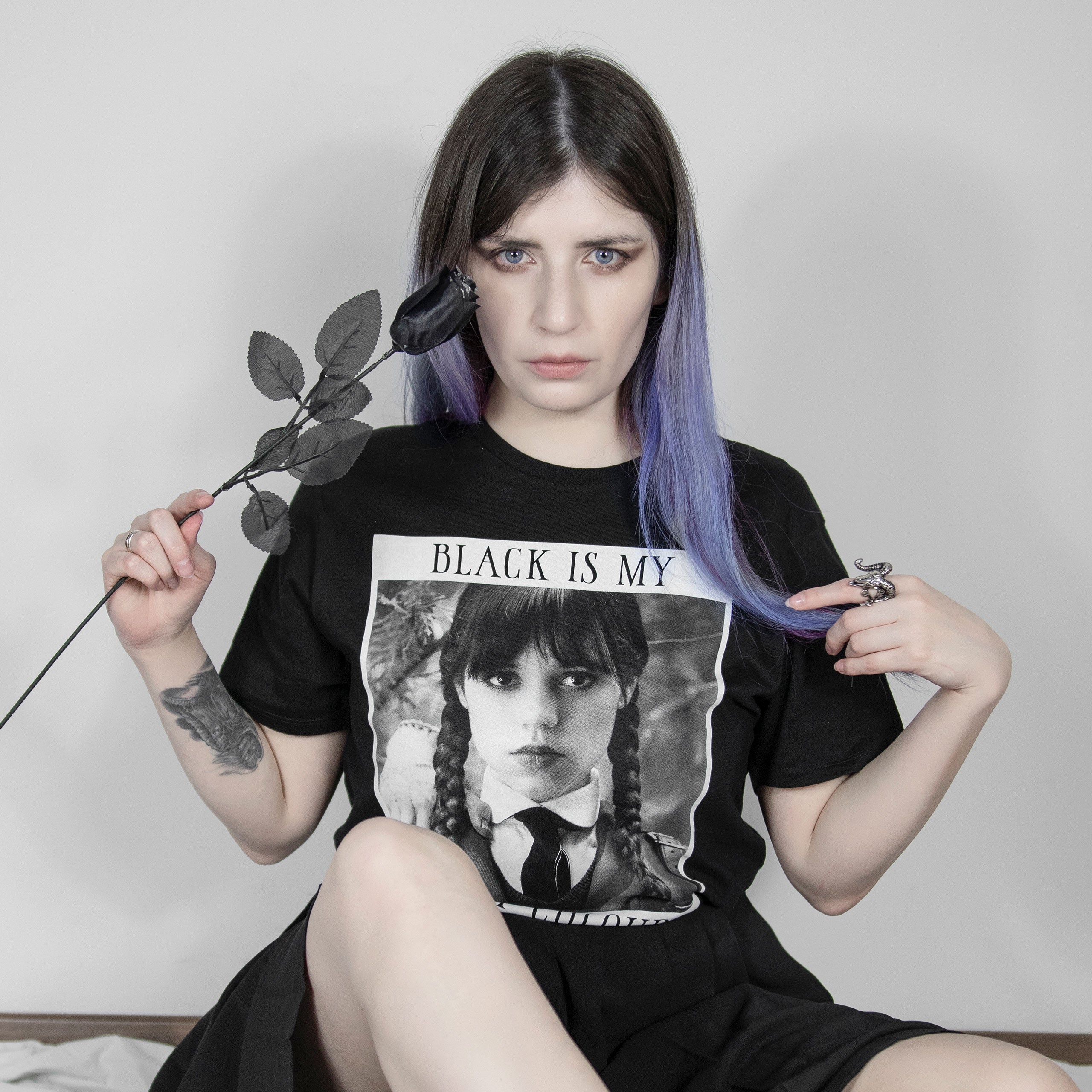 Productafbeelding Wednesday - Black Is My Happy Colour T-shirt zwart