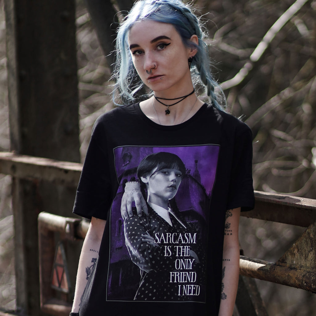 Productafbeelding Wednesday - Sarcasme T-Shirt Zwart