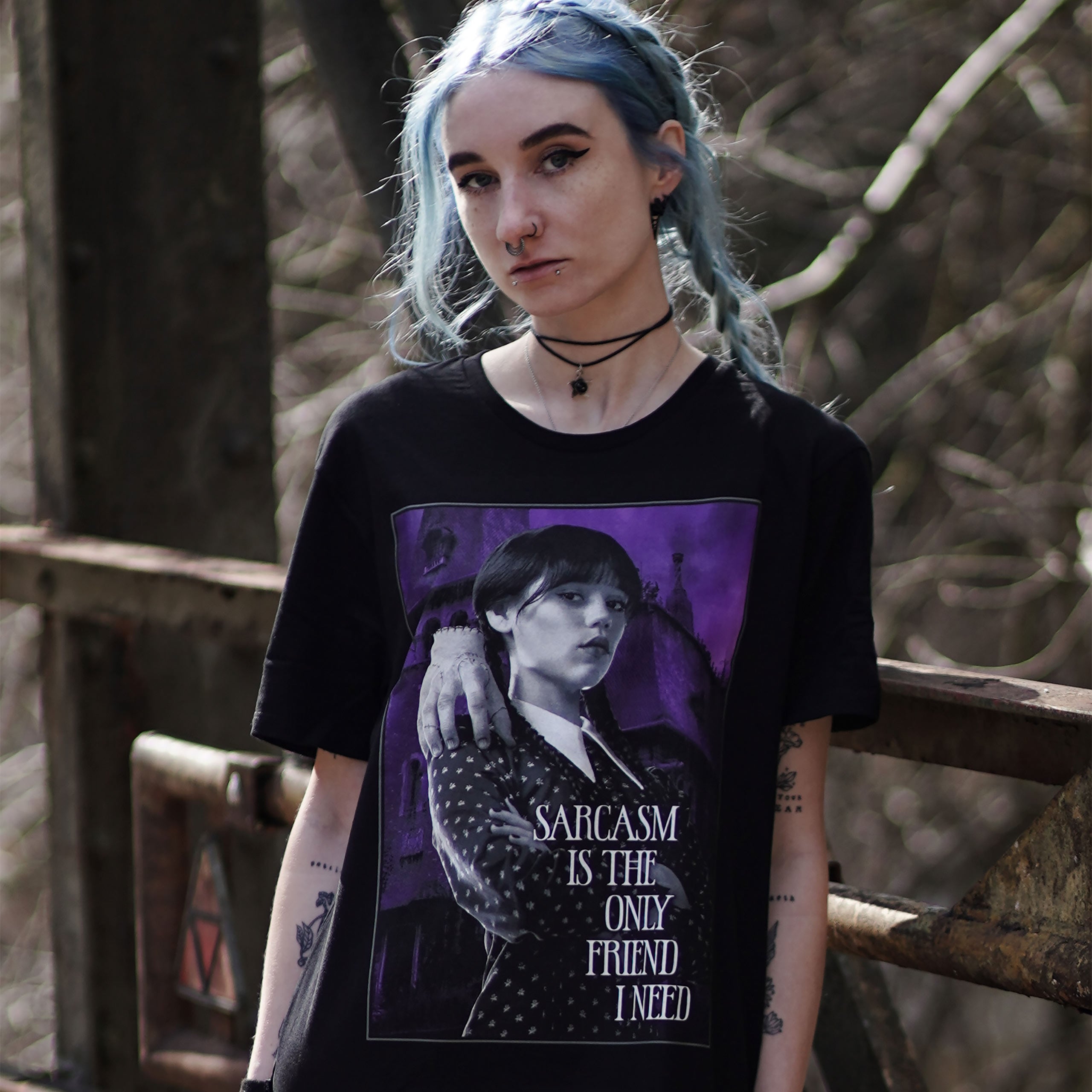 Productafbeelding Wednesday - Sarcasme T-Shirt Zwart