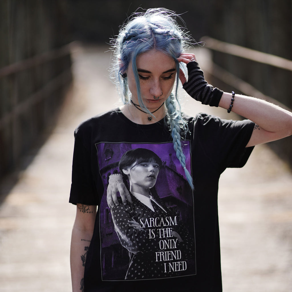 Productafbeelding Wednesday - Sarcasme T-Shirt Zwart