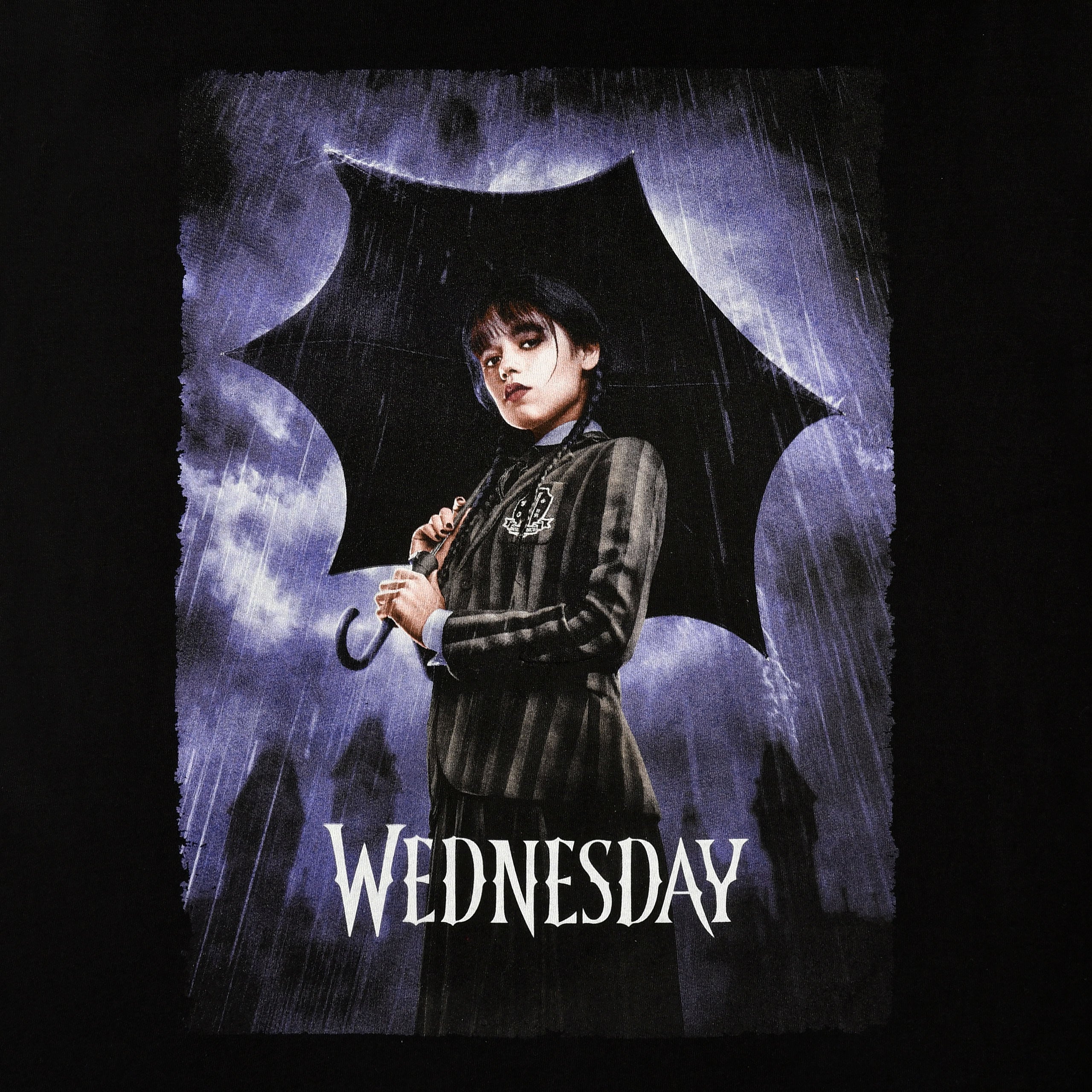 Productafbeelding Wednesday - Teaser Poster T-Shirt zwart
