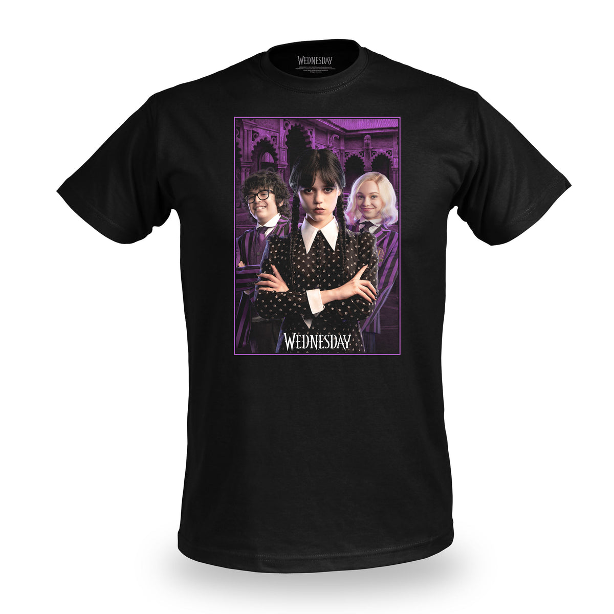 Productafbeelding Wednesday met Enid en Eugene Collage T-Shirt zwart