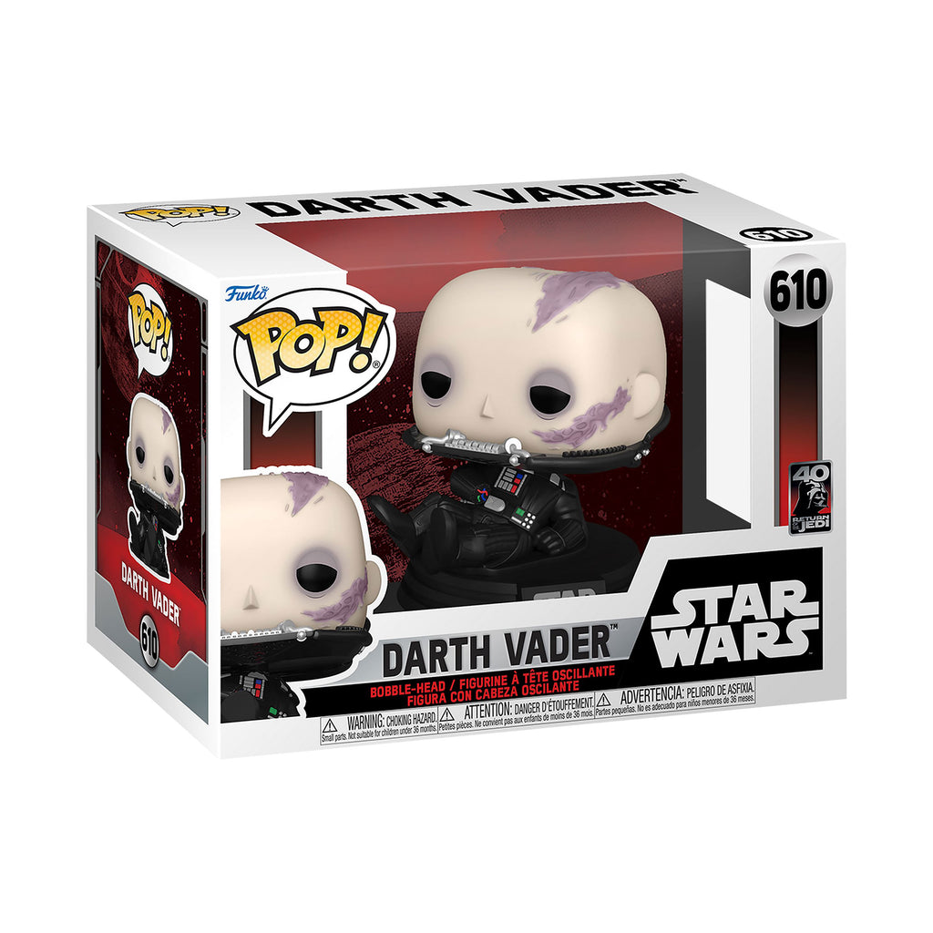 Productafbeelding Star Wars - Darth Vader ongemaskerd 40e verjaardag Funko Pop Bobblehead figuur